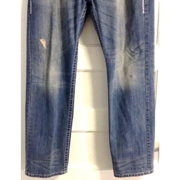 Vtg Pelle Pelle Jeans Men 40x34 Blue Embroidered Faded Hip Hop Skater 90s Y2K - Picture 4 of 12